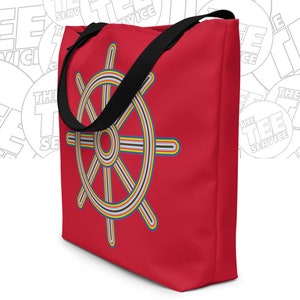 LGBTQ Pride Rainbow Dharma Wheel Buddhist Tote Gay Lesbian Bi Trans Queer Religious Queer Youth of Faith Beloved Arise