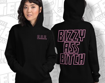 BIZZY ASS BITCH Funny Sarcastic Gift for Her Best Friend Funny Cool Mom Busy People College Student Zip Hoodie by The Tee Service