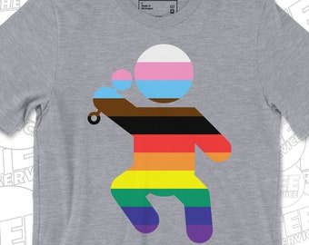 Camiseta "Nací así": Camiseta arcoíris LGBT con la bandera del orgullo del progreso