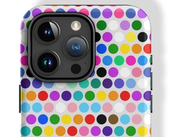 Funda para iPhone con puntos y banderas del orgullo LGBTQ: Love Wins Ally Design