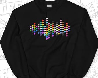 Sudadera con banderas del orgullo LGBTQ y puntos - Ally Friendly Design