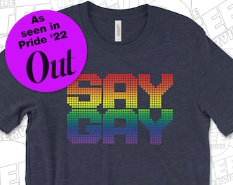 Say Gay Shirt 100% Profits Fight Don't Say Gay Bills Love Is Love LGBTQ Pride LGBT Ally Rainbow Shirt by The Tee Service