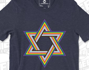 LGBTQ Pride Rainbow Jewish Star of David Jewish T-shirt Gay Lesbian Bi Trans Queer Jew LGBT Religious Queer Youth of Faith Beloved Arise