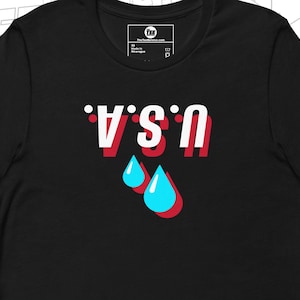 Upside Down USA Protest T-Shirt – Minimalist Political Activism Tee, Anti-ICE, Human Rights Statement Shirt, Social Justice Apparel