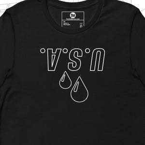 Upside Down USA Protest T-Shirt – Minimalist Political Activism Tee, Anti-ICE, Human Rights Statement Shirt, Social Justice Apparel