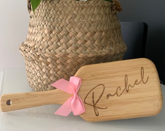 Personalised engraved bamboo paddle hair brush - Mother’s Day gifts