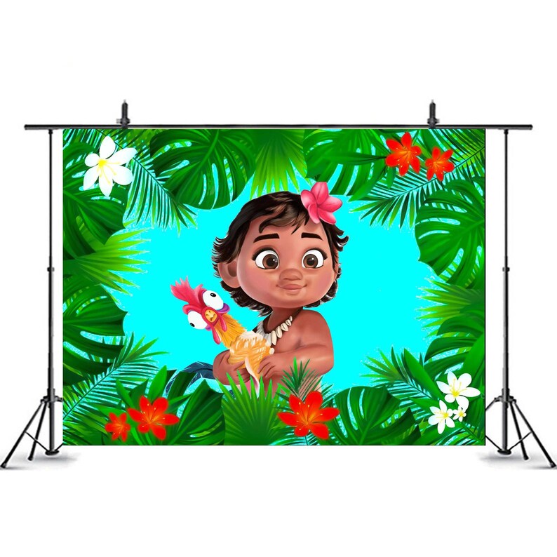 Baby Banner 1 Year Moana Birthday Backdrop Baby Moana Etsy Singapore