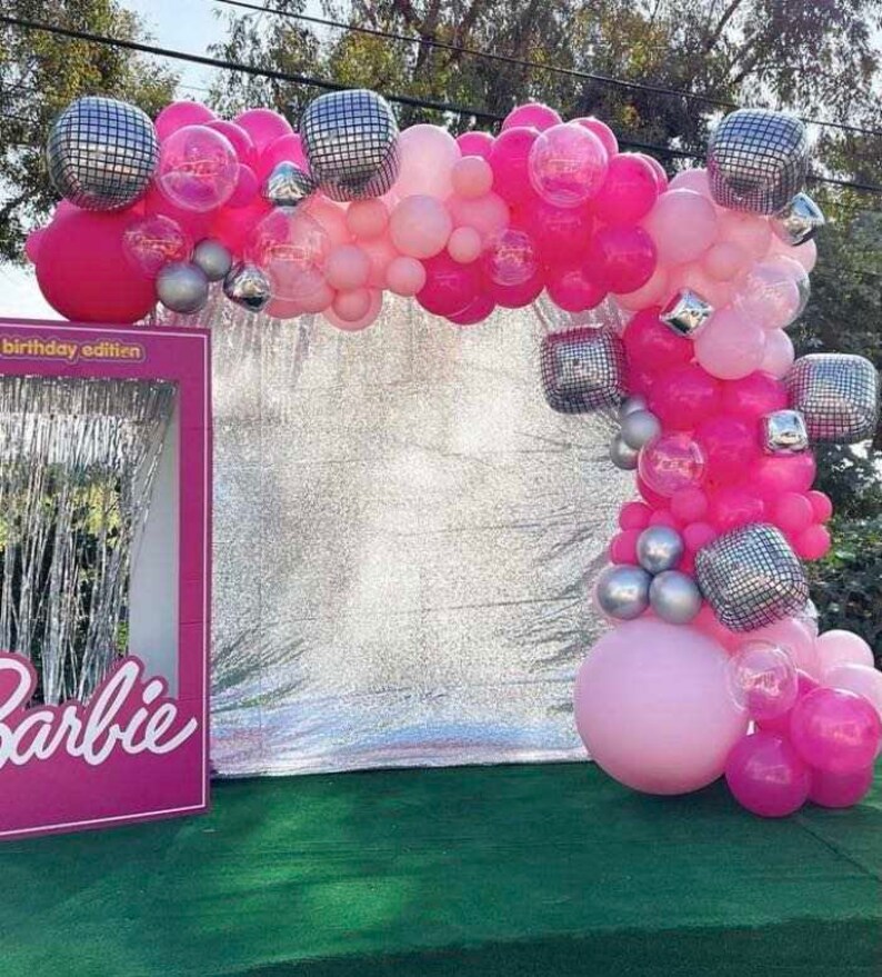 120pcs balloon arch set silver pink disco balls balloons Etsy