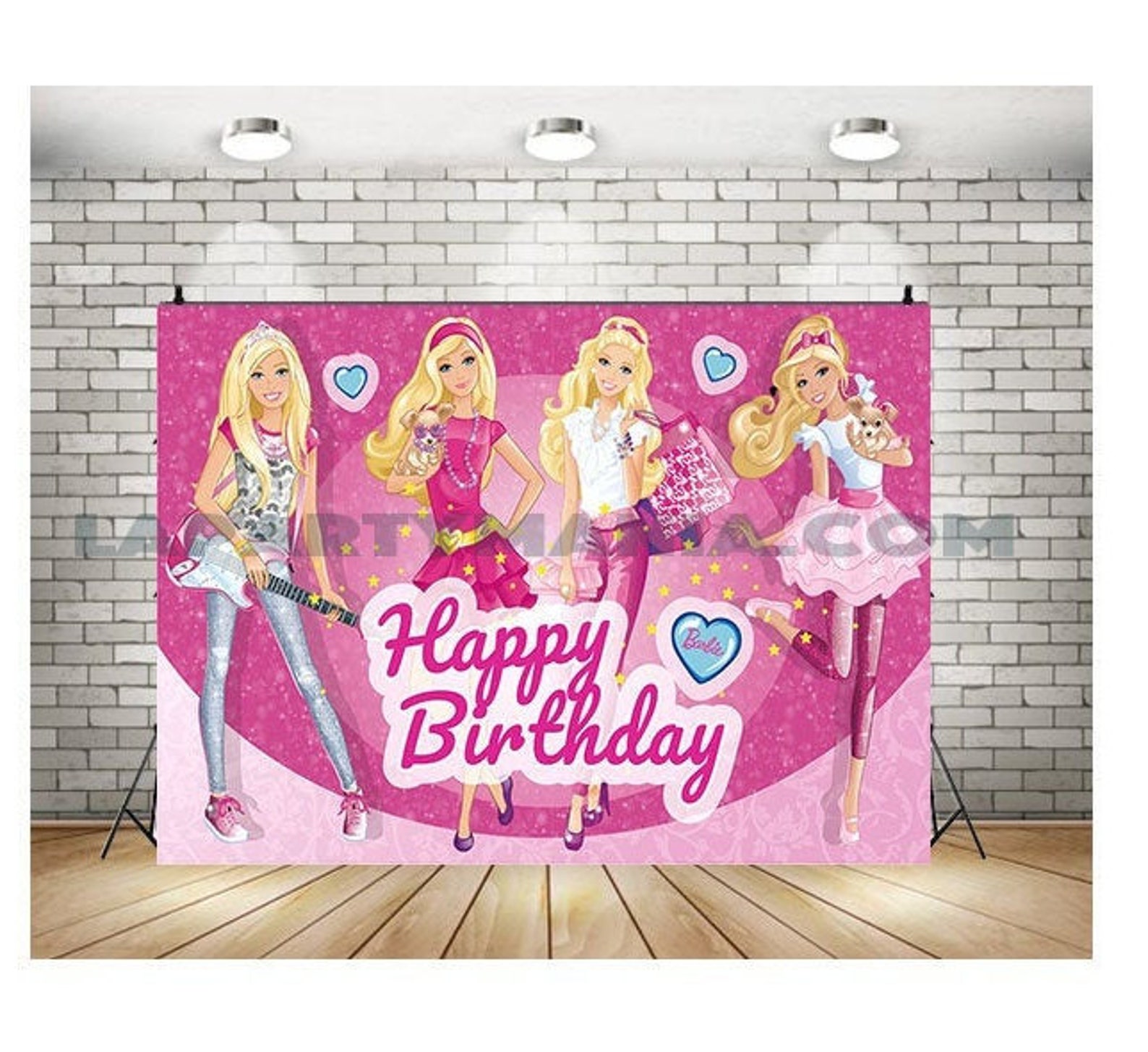 Barbie party theme decorations backdrop party supplies Etsy