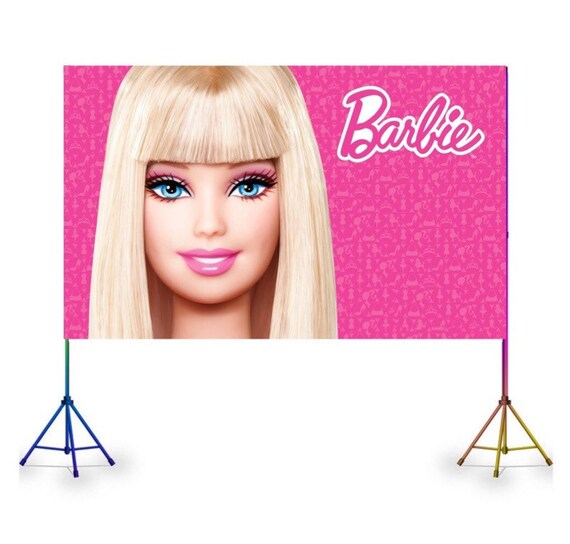 Barbi Birthday Vinyl Backdrop Decoration R Birthday Etsy