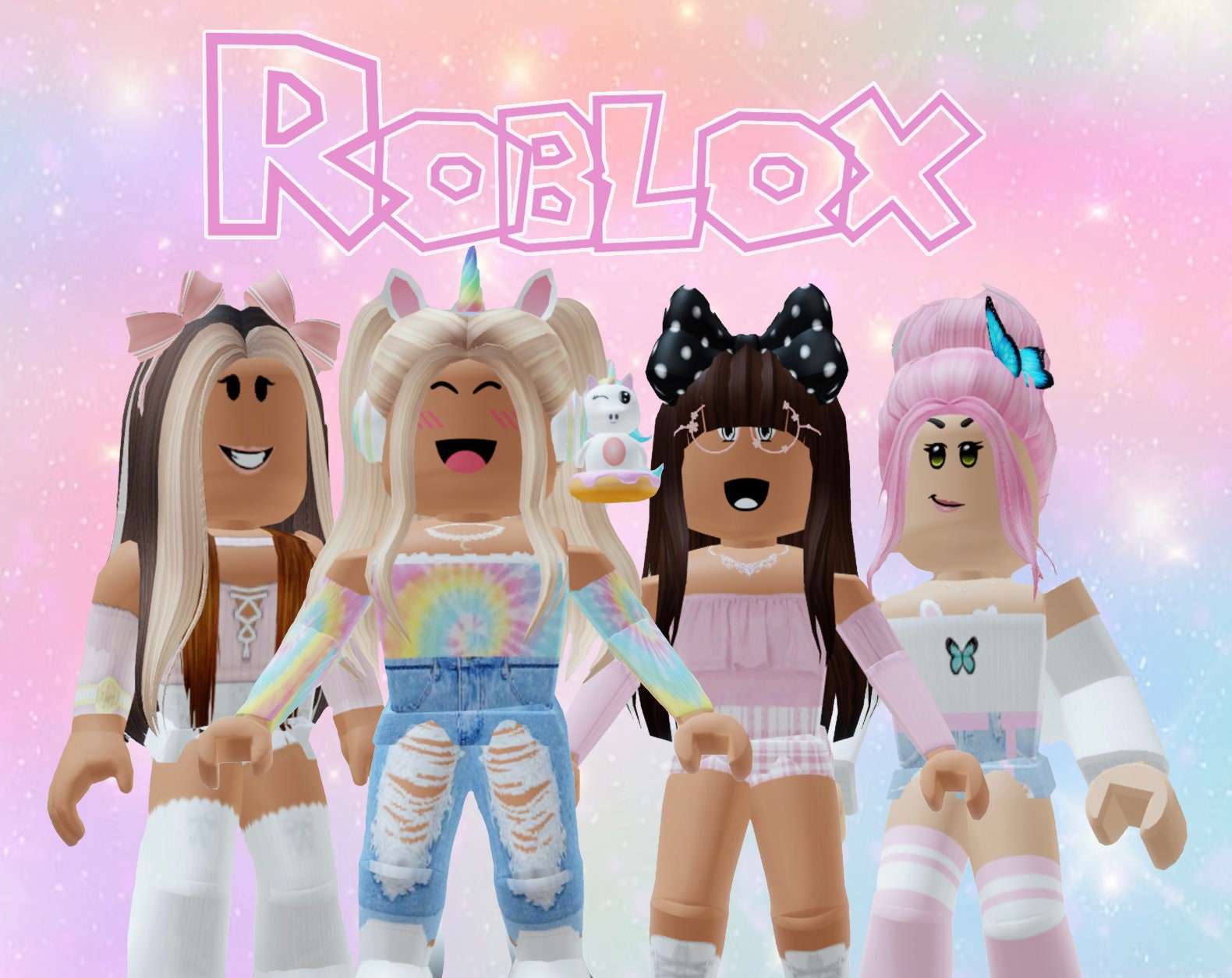 Roblox Chica Telón De Fondo Fiesta De Cumpleaños 7x5ft Banner Etsy España