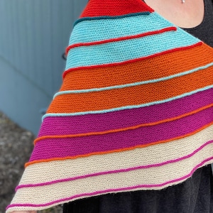 Oversized Garter & Welts Triangle Shawl Pattern - Subtitles Shawl  (PDF)