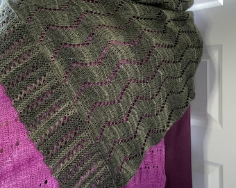 Simple lace shawl pattern (PDF)  - Little Birdie Shawl oversized hand knit wrap