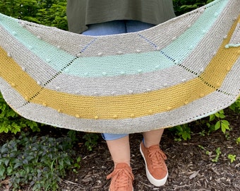 Easy to Knit Crescent Shawl - Joyous Shawl PDF pattern
