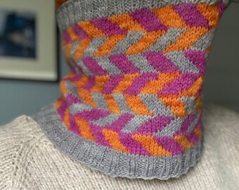Hand knit a simple neck warmer gaiter - Dog Walker's Cowl (PDF) knitting pattern