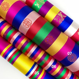 Saekdong 02, Korean traditional fabric, Colorful stripe, Bojagi, Jogakbo, Hanbok, First birthday