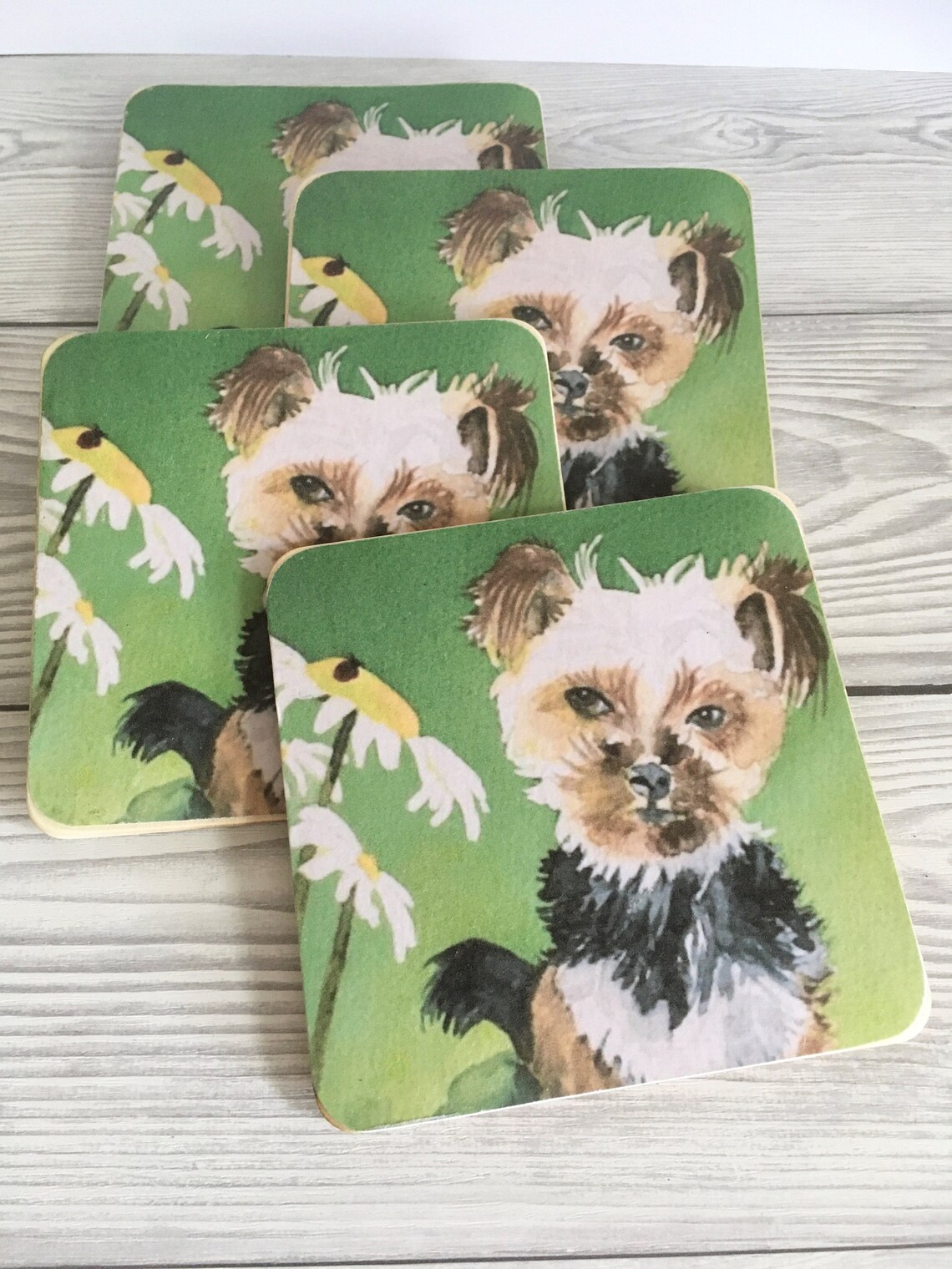 Coaster Mats Pk 4 Cork Backed easy wipe clean Etsy