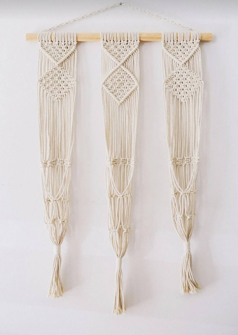 Macrame Triple Plant Hanger Hanging Planter Wall Plant - Etsy