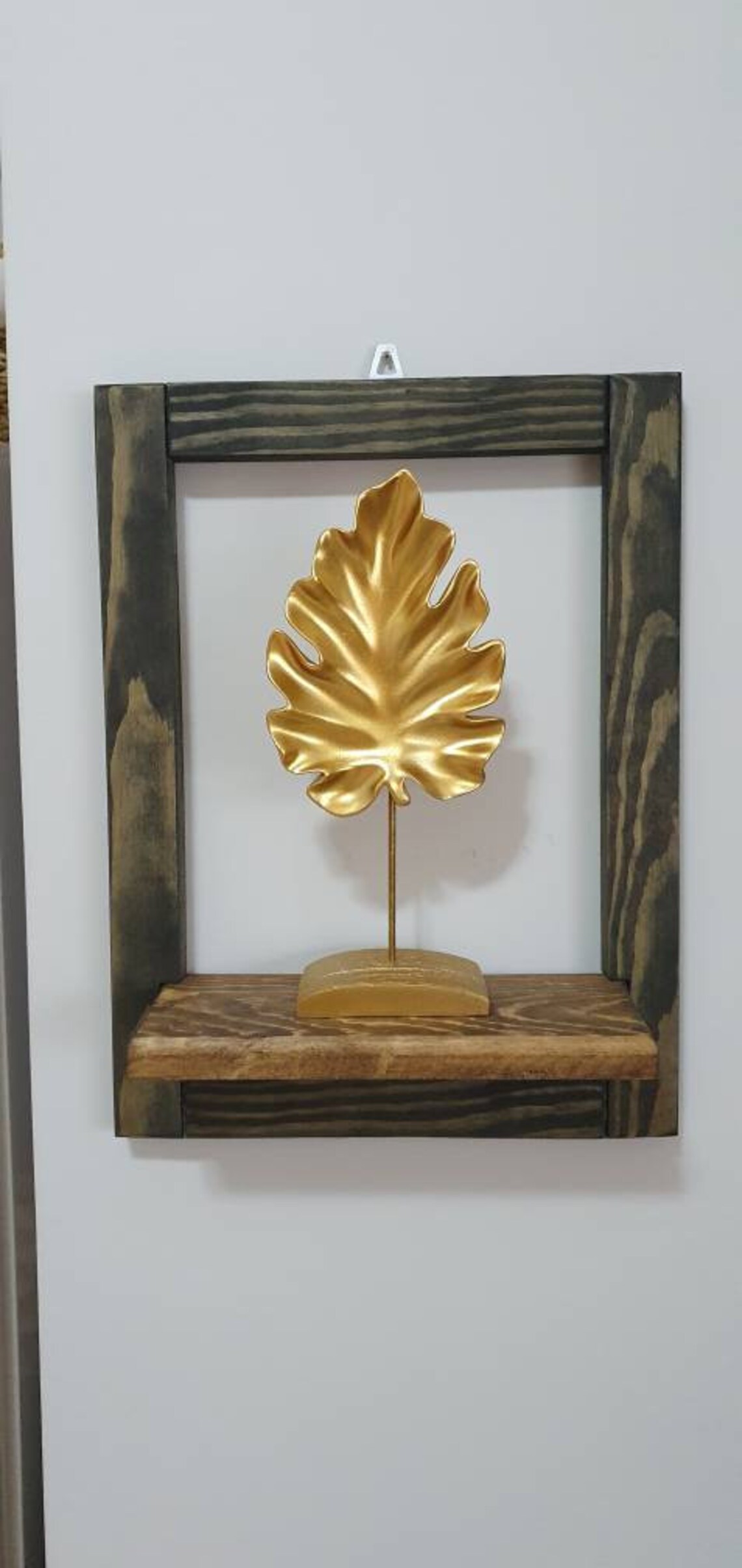 Wood Frame Set With 2 Shelves Wall Frame Holder Decorative Etsy