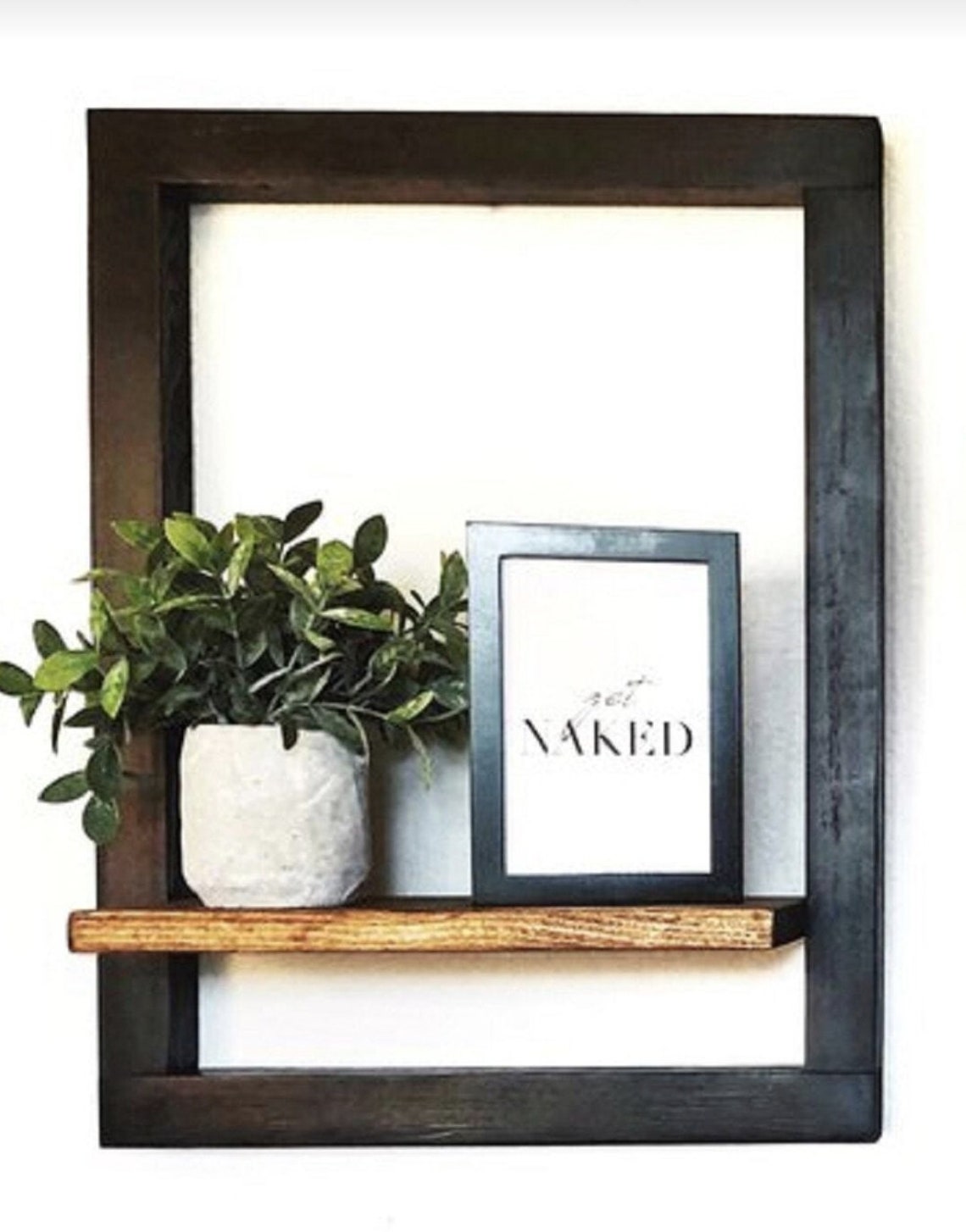 Wood Frame Set With 2 Shelves Wall Frame Holder Decorative Etsy