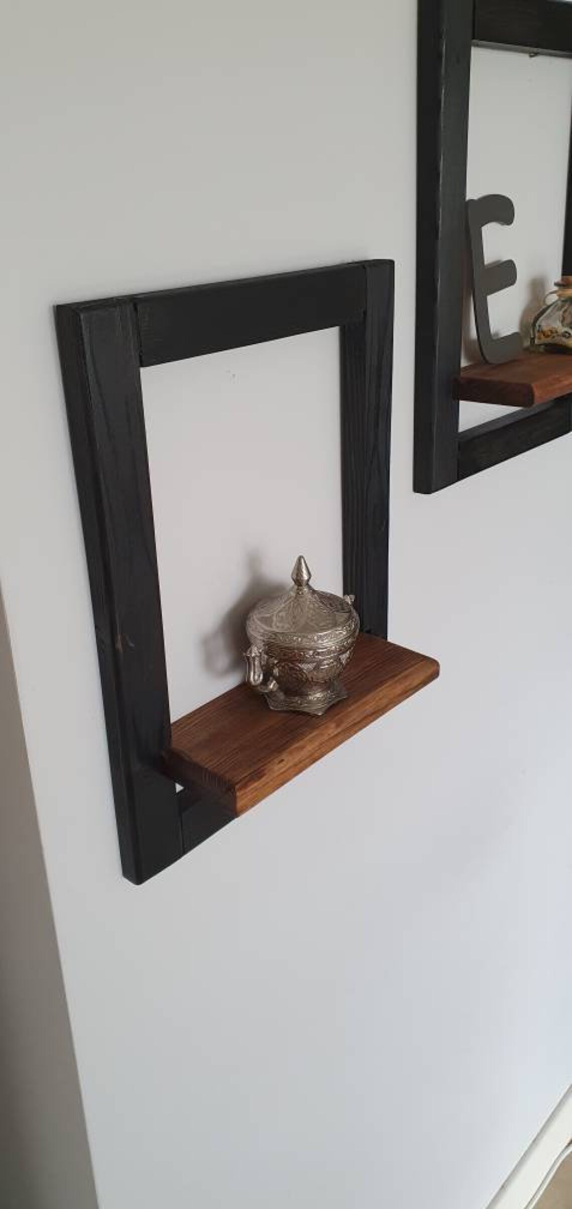Wood Frame Set With 2 Shelves Wall Frame Holder Decorative Etsy