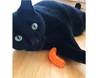 Cheese Puff Cat Toy, Cat Nip Optional, Crochet Cheeto Plushie, Amigurumi Play Food, Cheese Doodle