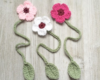 Cherry Blossom Bookmark, Crochet Flower,  Easter Spring Gift, Book Club