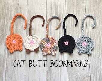 Cat Butt Crochet Bookmark, Book Lover Gift, Teacher Appreciation, Cat Mom, Book Club Gift