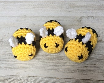 Bumblebee Cat Toy, Catnip Optional, Crochet Bee Plushie Toy, Bee Lover Cat Gift