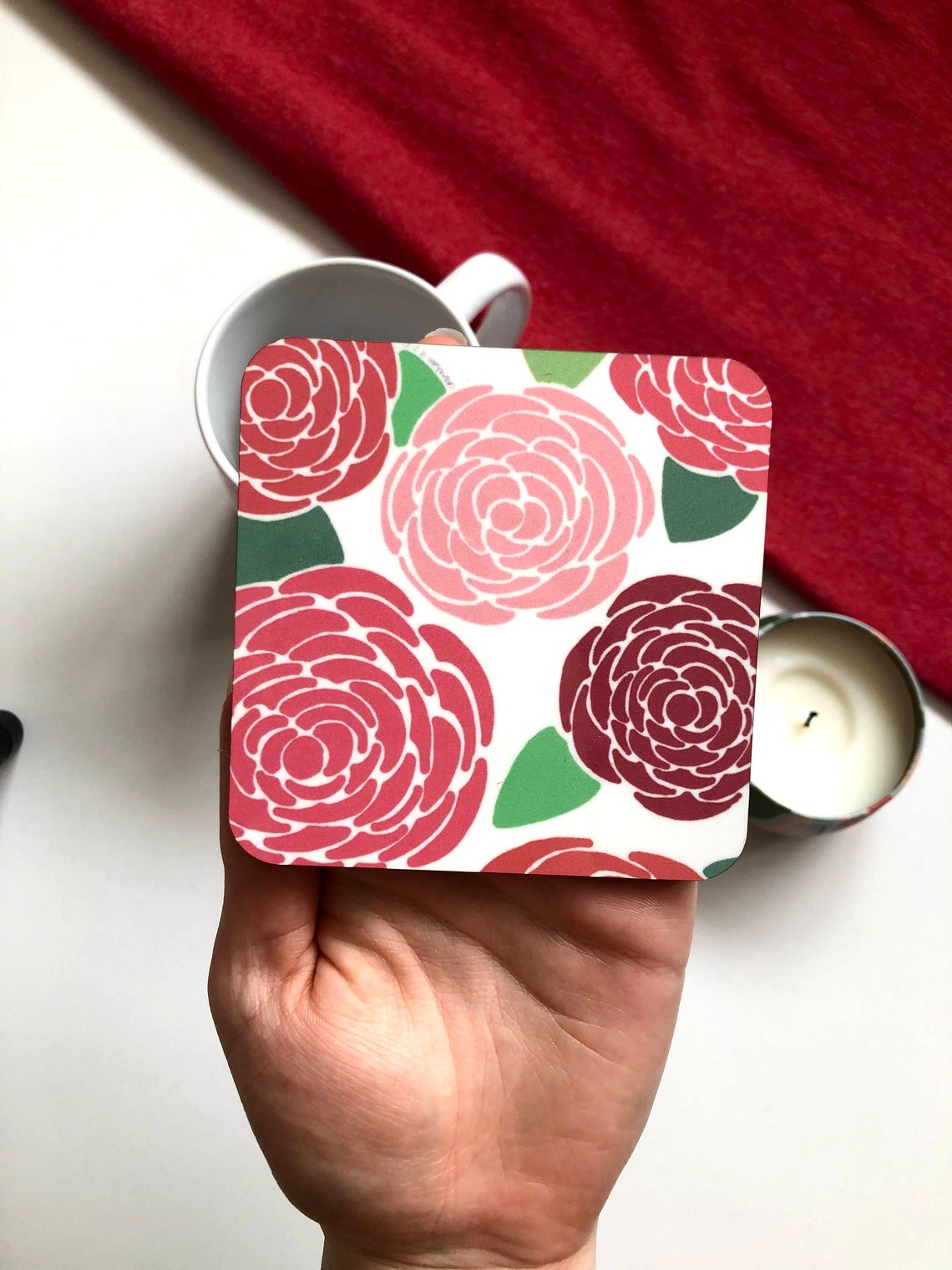 Flowers Coaster Etsy