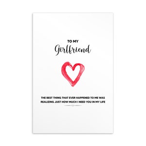 To My Girlfriend Card, Girlfriend Postcard, Girlfriend Birthday Card, Girlfriend Christmas Card