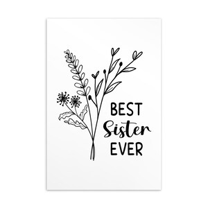 Carte postale sœur, Meilleure carte sœur de tous les temps, Carte d’anniversaire sœur, Noël sœur, Cadeau sœur