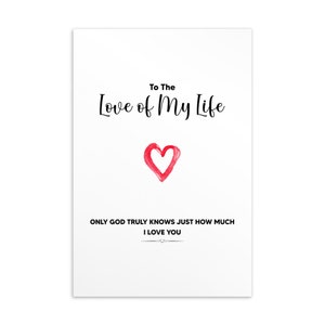 Cartão Para O Amor da Minha Vida, Cartão de Dia dos Namorados, Aniversário de Esposa, Natal de Namorada, Presente de Aniversário para Ela, Cartão Postal de Marido