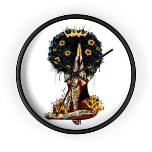 African American Clock Afrocentric Wall clock Sunflower Clock African American Home Décor Gift Black and Proud Accessories