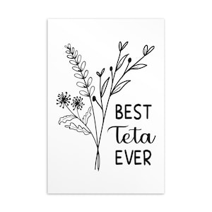 Teta ansichtkaart, beste Teta ooit kaart, Teta moederdag kaart, Teta verjaardagskaart, kaart voor Teta, Teta kerst postkaart