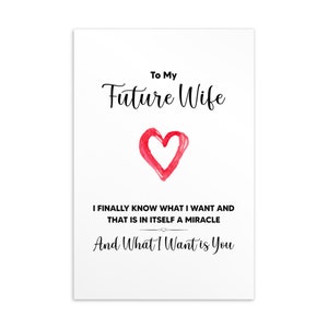 To My Future Wife Karte, Verlobte Karte, Valentinstagskarte für Verlobte, Zukünftige Frau Geschenk, Geburtstagskarte für zukünftige Frau