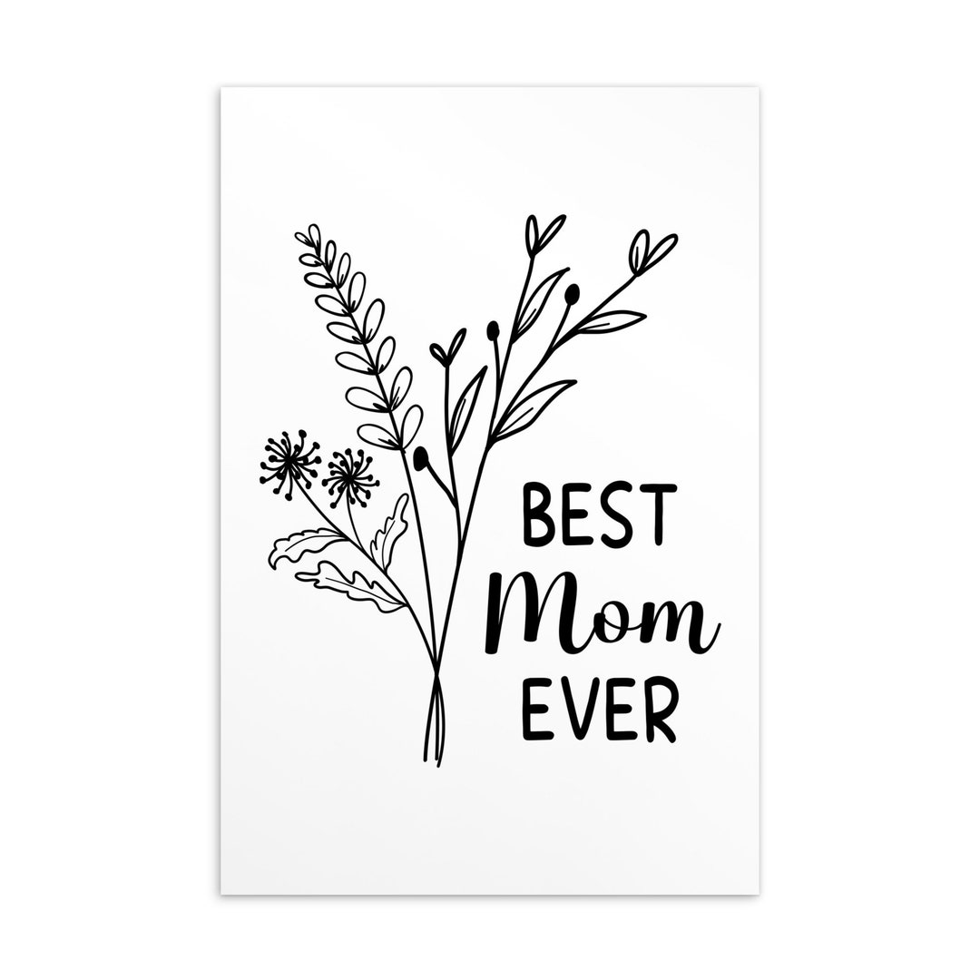 Mom Postcard, Best Mom Ever Card, Mothers Day Card, Mom Birthday Card