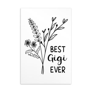 Gigi Card, Beste Gigi Ooit, Gigi Ansichtkaart, Gigi Moederdag Kaart, Gigi Verjaardagskaart, Kerst Grootmoeder Kaart