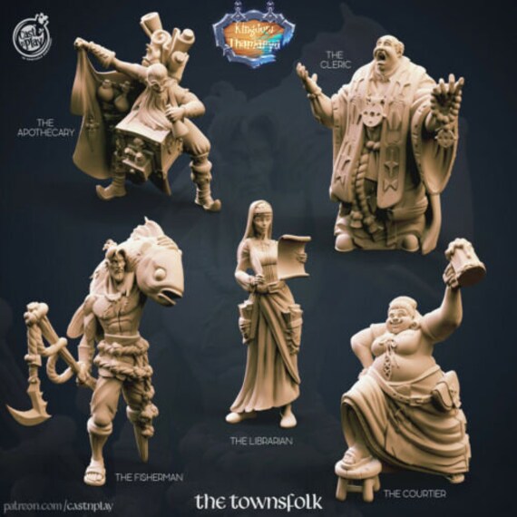 Townsfolk Villager Miniature D&amp;D Dnd Warhammer - Etsy