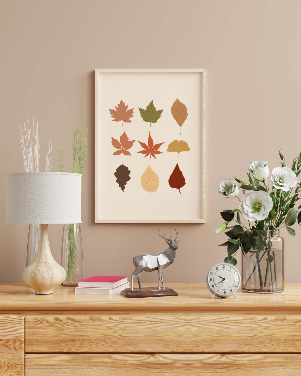 Printable Leaf Wall Art Fall Wall Art Printable Fall Wall Decor Simple Maple Prints Autumn Wall