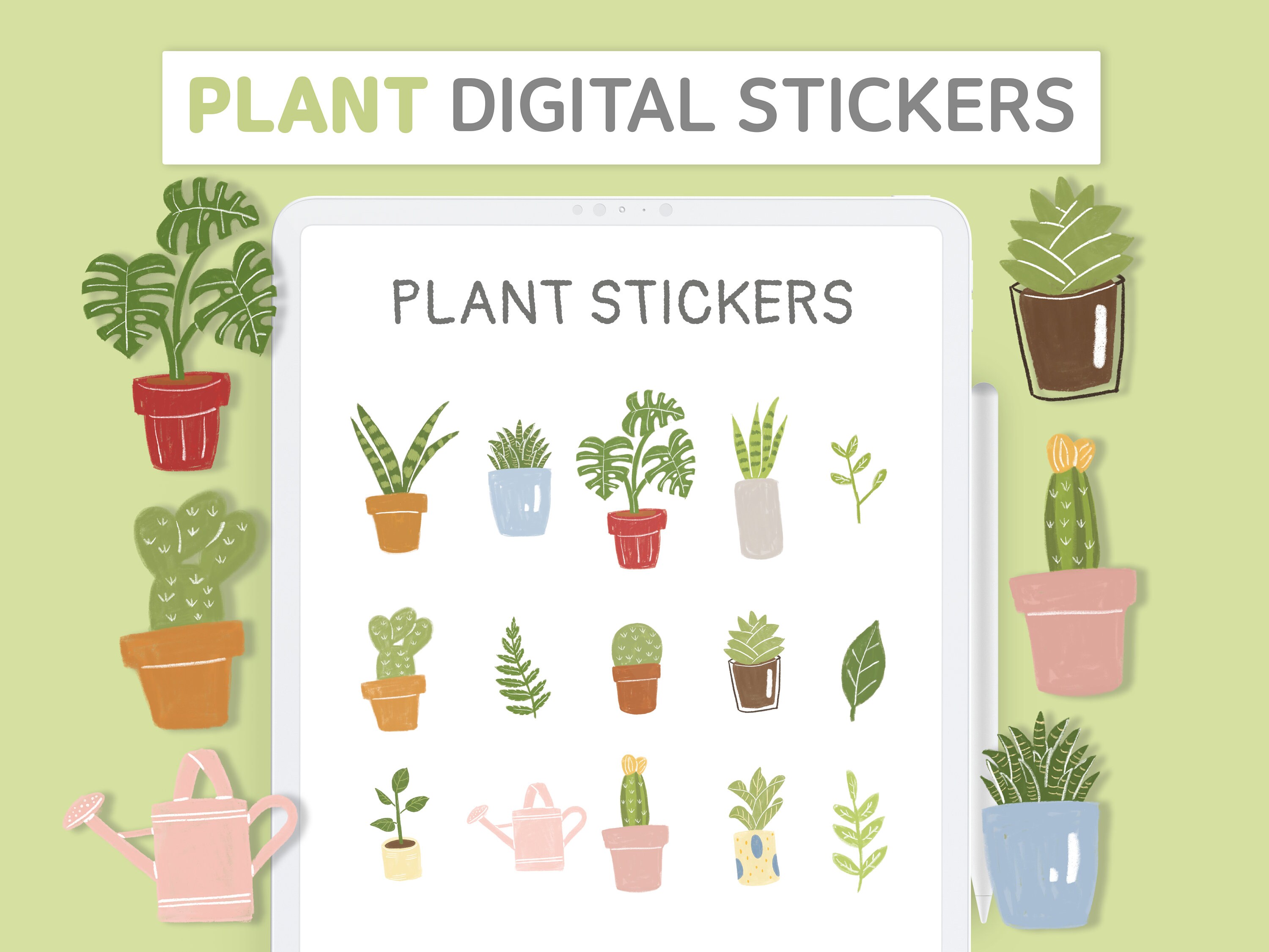 Plant planner stickers goodnotes goodnotes book botanical Etsy