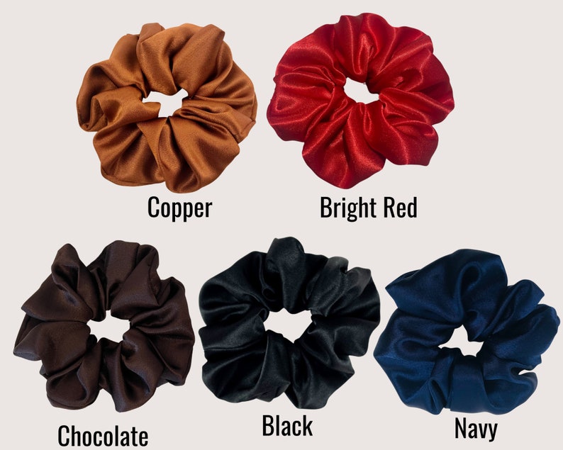 Set of Oversized Silky Satin Scrunchies, XL Scrunchies, Maxi Scrunchies image 4