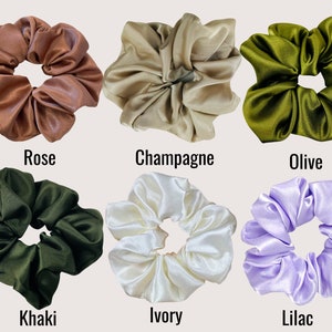 Set of Oversized Silky Satin Scrunchies, XL Scrunchies, Maxi Scrunchies image 3