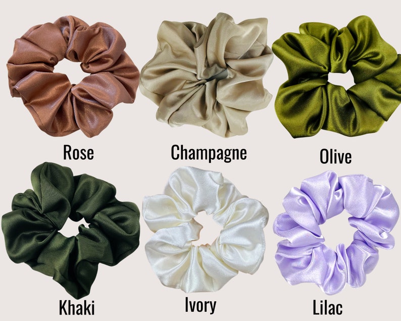 Set of Oversized Silky Satin Scrunchies, XL Scrunchies, Maxi Scrunchies image 3