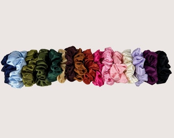 Handmade Silky Satin Scrunchie, Medium Scrunchie, Regular Scrunchie, Velvet Scrunchie, Birthday Gifts For Her, Work hairstyles,