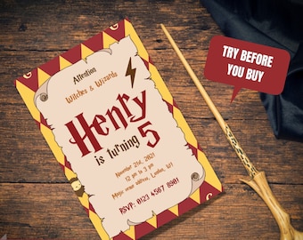 ライオンハウス誕生日招待状 | 魔法と魔術の学校 | 誕生日 | 魔法使いの誕生日プレゼント | 子供のパーティー招待状