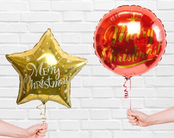 CHRISTMAS BALLOONS | Christmas Gifts | Merry Christmas Balloons | Gold Star Christmas Balloons | Red Christmas Balloons | Christmas Decor