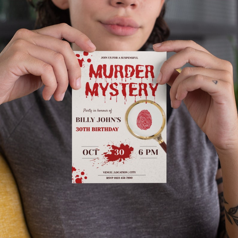 MURDER MYSTERY Dinner Party INVITATION Party Birthday Etsy
