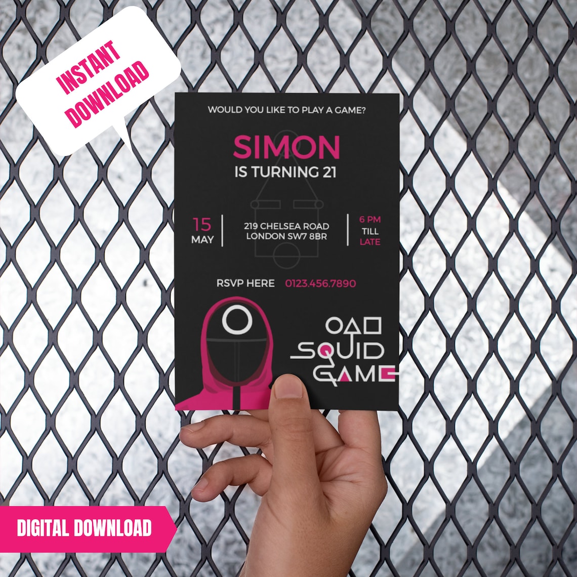 SQUID GAME INVITATIONS Themed Party Invitations Squid Game - Etsy