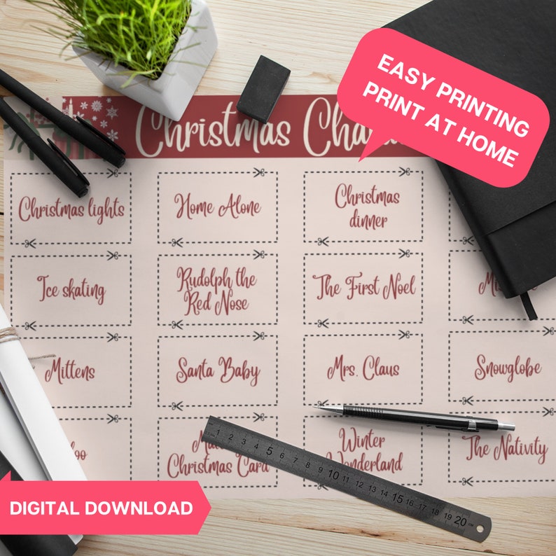 CHRISTMAS FAMILY CHARADES | Printable Christmas Games | Christmas Charades | Kids Christmas Games | Kids Games | Printable Games